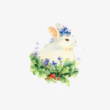水彩中秋小兔子设计psd分层素材