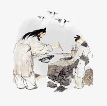 中国风教师节水墨画分层素材