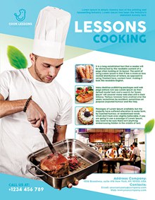 烹饪课程海报分层素材