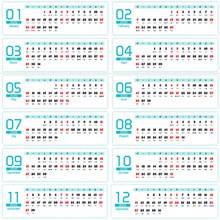 2020单月份矩形日历条设计源文件psd免费下载