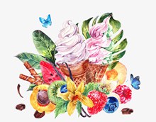 水果冰淇淋圣代psd素材