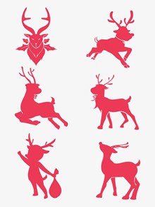 圣诞节麋鹿剪纸psd图片