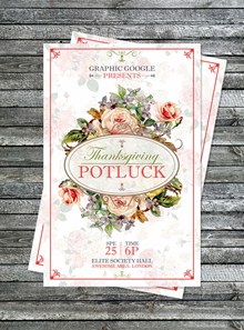 Potluck感恩节海报psd免费下载