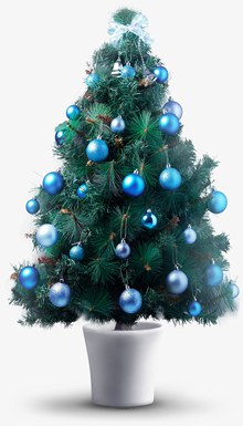 圣诞节蓝色圣诞树psd下载