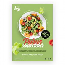 轻食蔬菜沙拉宣传单设计psd免费下载