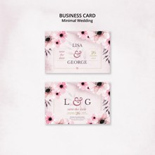 粉色迷你商务婚礼卡片模板psd免费下载