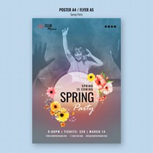 春季活动派对海报设计分层素材