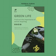 绿色生活环保海报设计psd图片