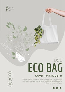 环保购物袋宣传海报设计psd免费下载