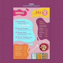 谷物早餐店特色菜单模板psd免费下载