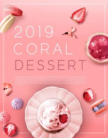 粉色冰淇淋甜品海报psd免费下载