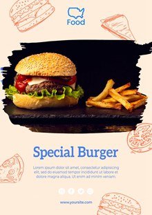 汉堡薯条新品宣传海报设计psd图片