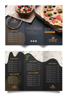 三折页披萨菜单设计模板psd素材