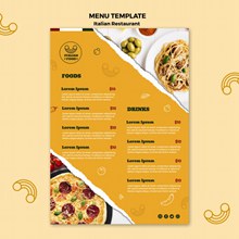 意大利食品菜单模板免费Psdpsd分层素材