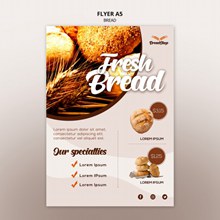 美味面包宣传单页模板psd素材