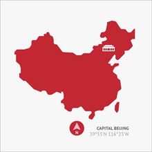 扁平化中国地图psd免费下载