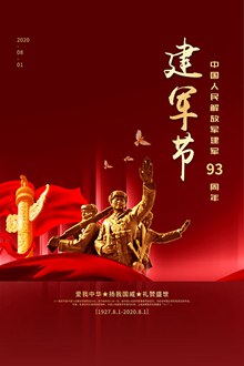 中国人民解放军建军93周年海报psd分层素材