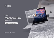 浮动的MacBookPro样机分层素材