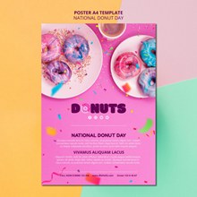 多彩甜甜圈甜品海报设计psd下载