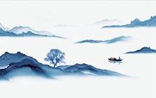 中国山水海报元素psd免费下载