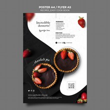 甜品糕点烹饪书海报模板psd免费下载
