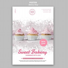 美味甜品面包店海报设计psd下载