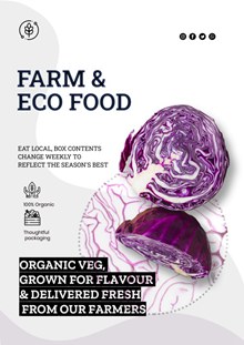 紫甘蓝蔬菜海报设计分层素材
