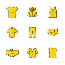 黄色系列服装图标psd免费下载