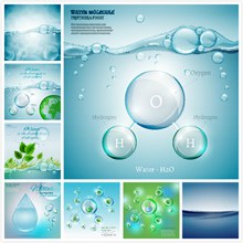 水滴与植物环保矢量图片