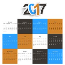 2017日历矢量图片