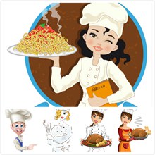 卡通厨师人物矢量图片