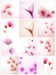 梦幻花朵植物矢量图片