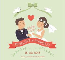 结婚婚礼海报矢量图片