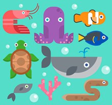 海洋动物设计矢量图片