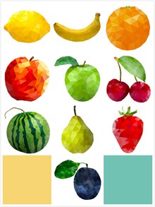 几何水果设计矢量图片