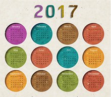 2017年日历表矢量图片