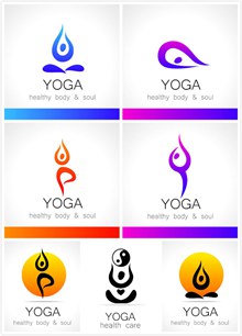 瑜伽标志设计矢量图片