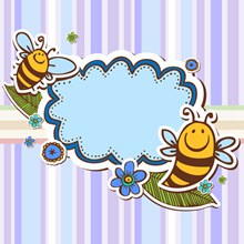 蜜蜂剪贴语言框矢量图片