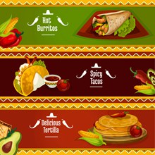 食物banner图案矢量图片