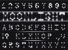 月光字母与符号矢量图片