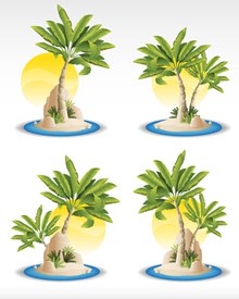 海边的椰树矢量图片