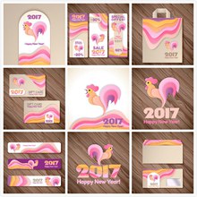 公鸡2017年设计矢量图片