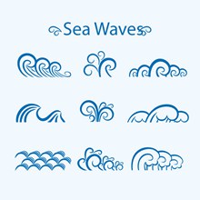 蓝色海浪设计矢量图片