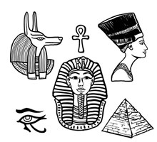 手绘古埃及元素矢量
