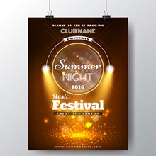 夏季音乐节矢量海报下载