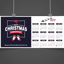 2017圣诞日历矢量图
