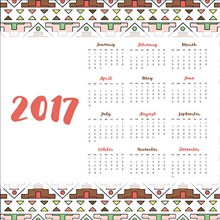 2017部落元素日历表矢量图下载