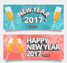 新年2017彩色背景横幅矢量图片