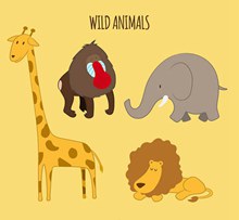 野生动物卡通矢量素材