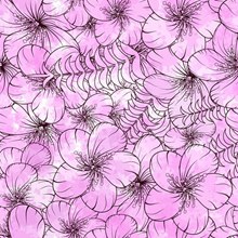 紫色水彩花朵无缝背景矢量图下载